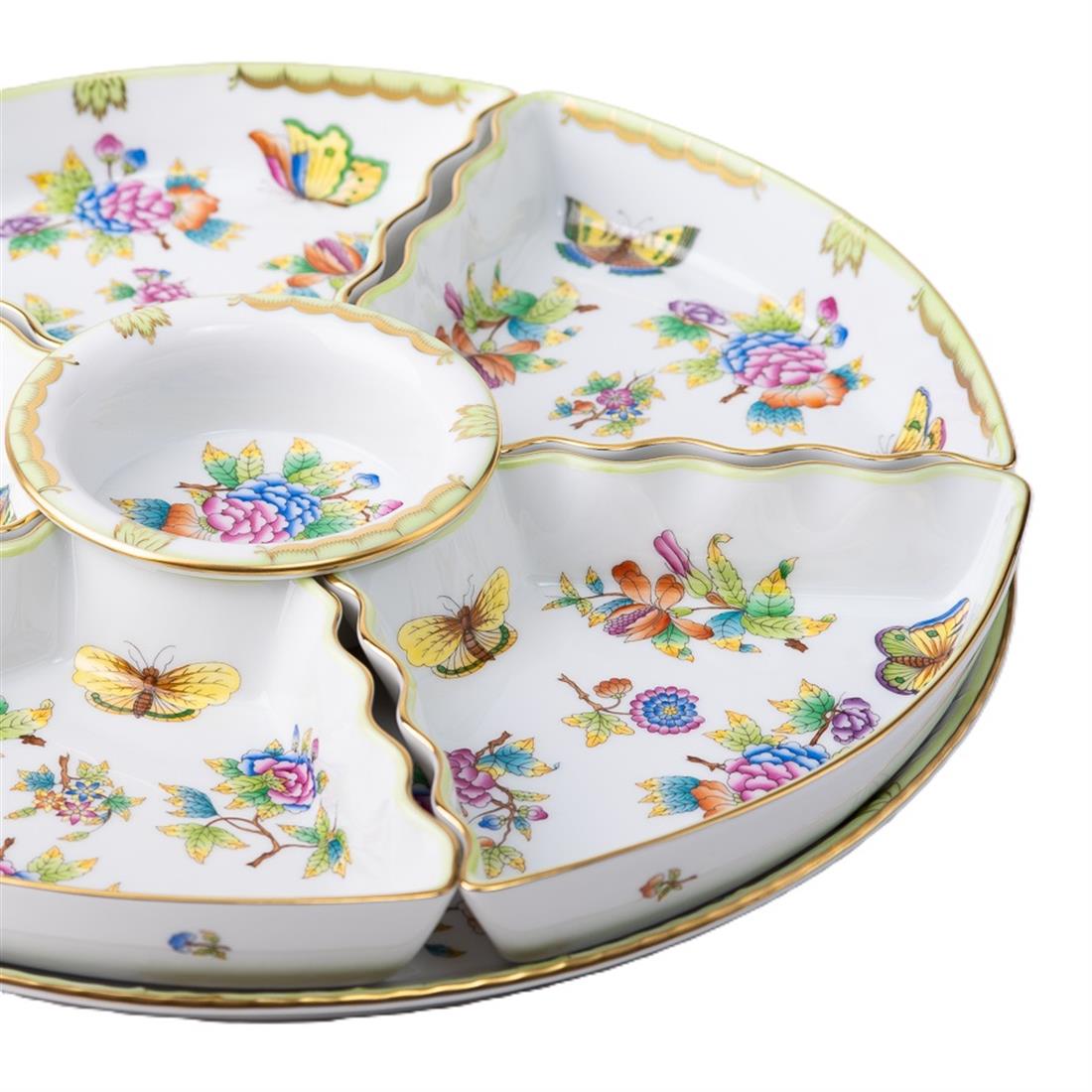 HEREND Beşli Meze Sunum Servisliği Queen Victoria Az Desenli