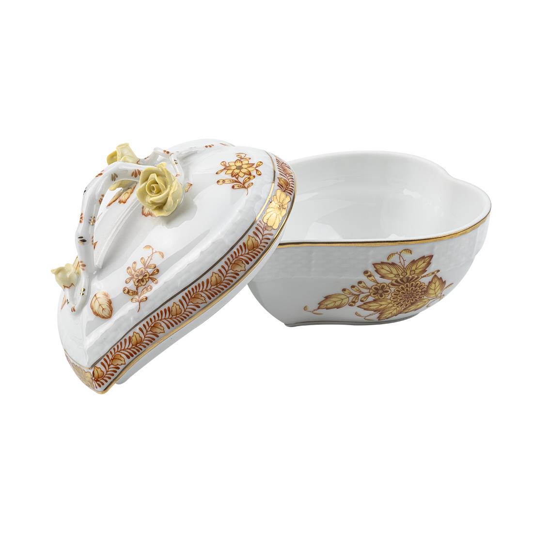HEREND Bonboniyer 11,5cm Apponyi Sarı