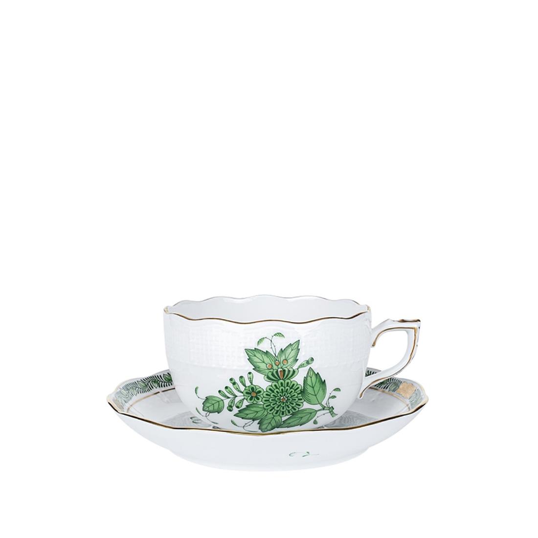 HEREND Çay Fincanı & Tabağı 200ml Apponyi Yeşil
