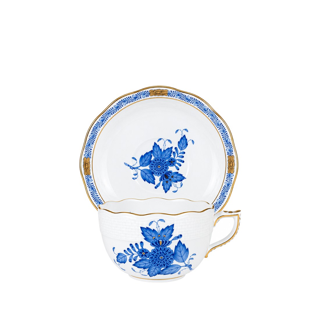 HEREND Teacup & Saucer 200ml Apponyi Blue