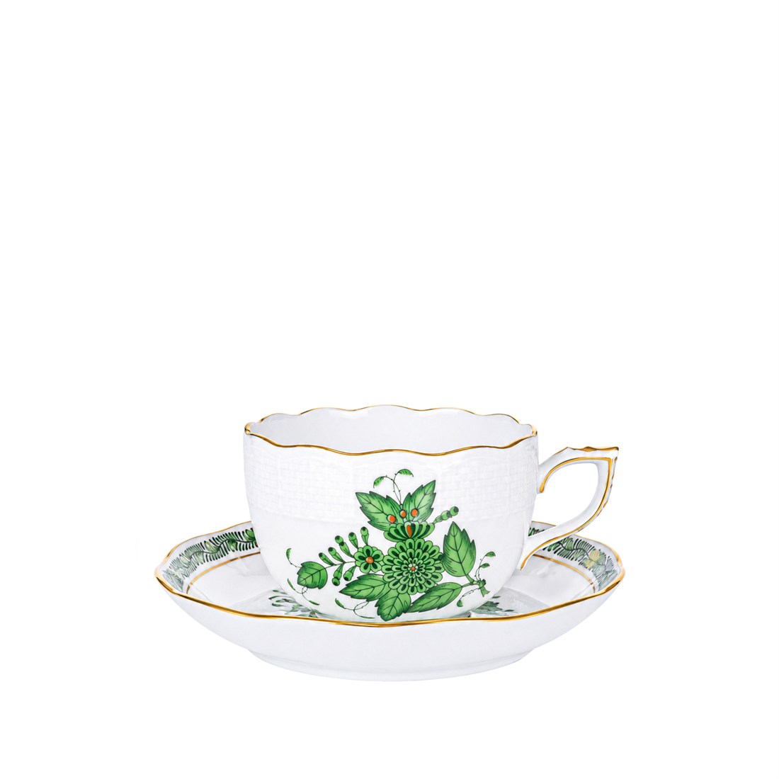 HEREND Teacup & Saucer 200ml Apponyi Green