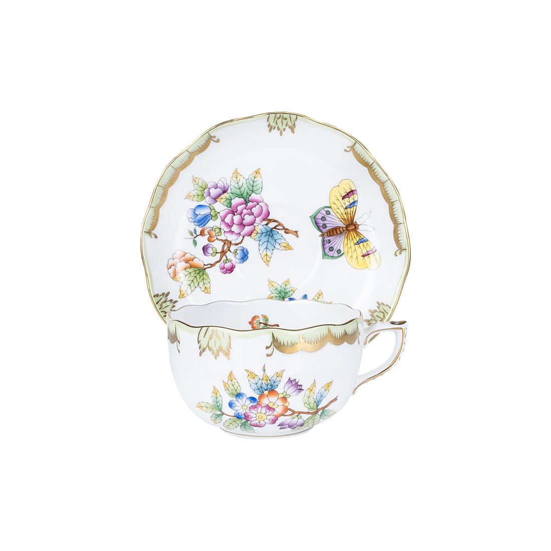 HEREND Çay Fincanı & Tabağı 200ml Queen Victoria Çok Desenli 