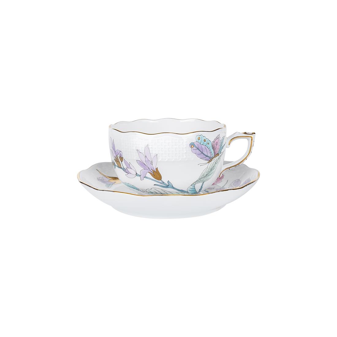 HEREND Çay Fincanı & Tabağı 200ml Victoria Lila Turkuaz
