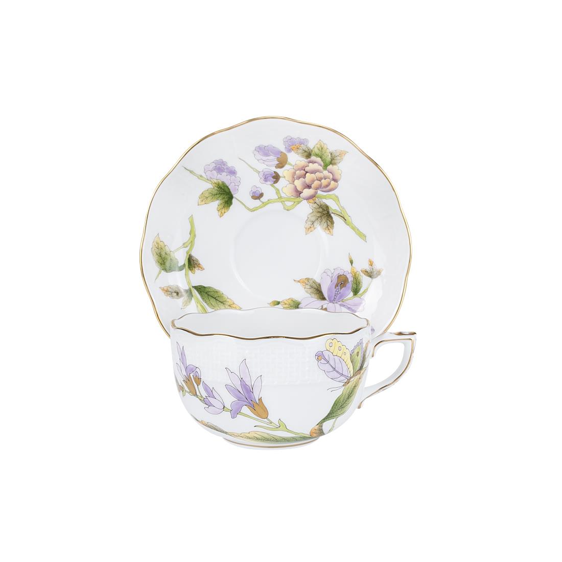 HEREND Çay Fincanı & Tabağı 200ml Victoria Lila Yeşil