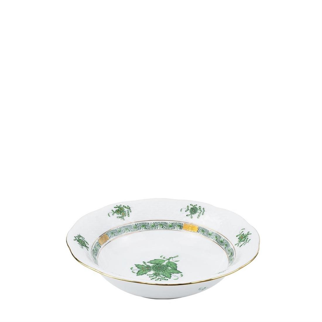 HEREND Soup Bowl Apponyi Green
