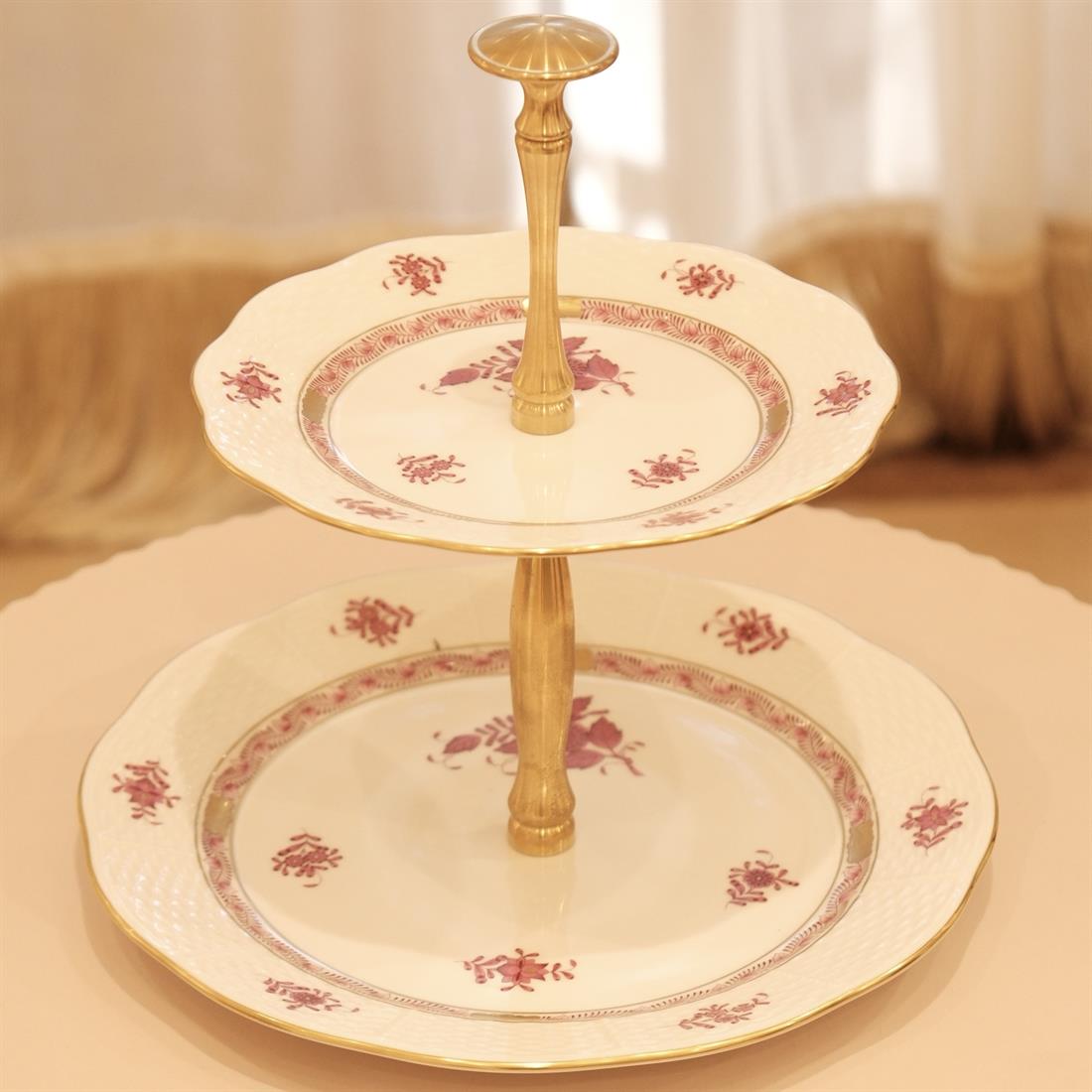 HEREND İki  Katlı Servislik Apponyi Pembe