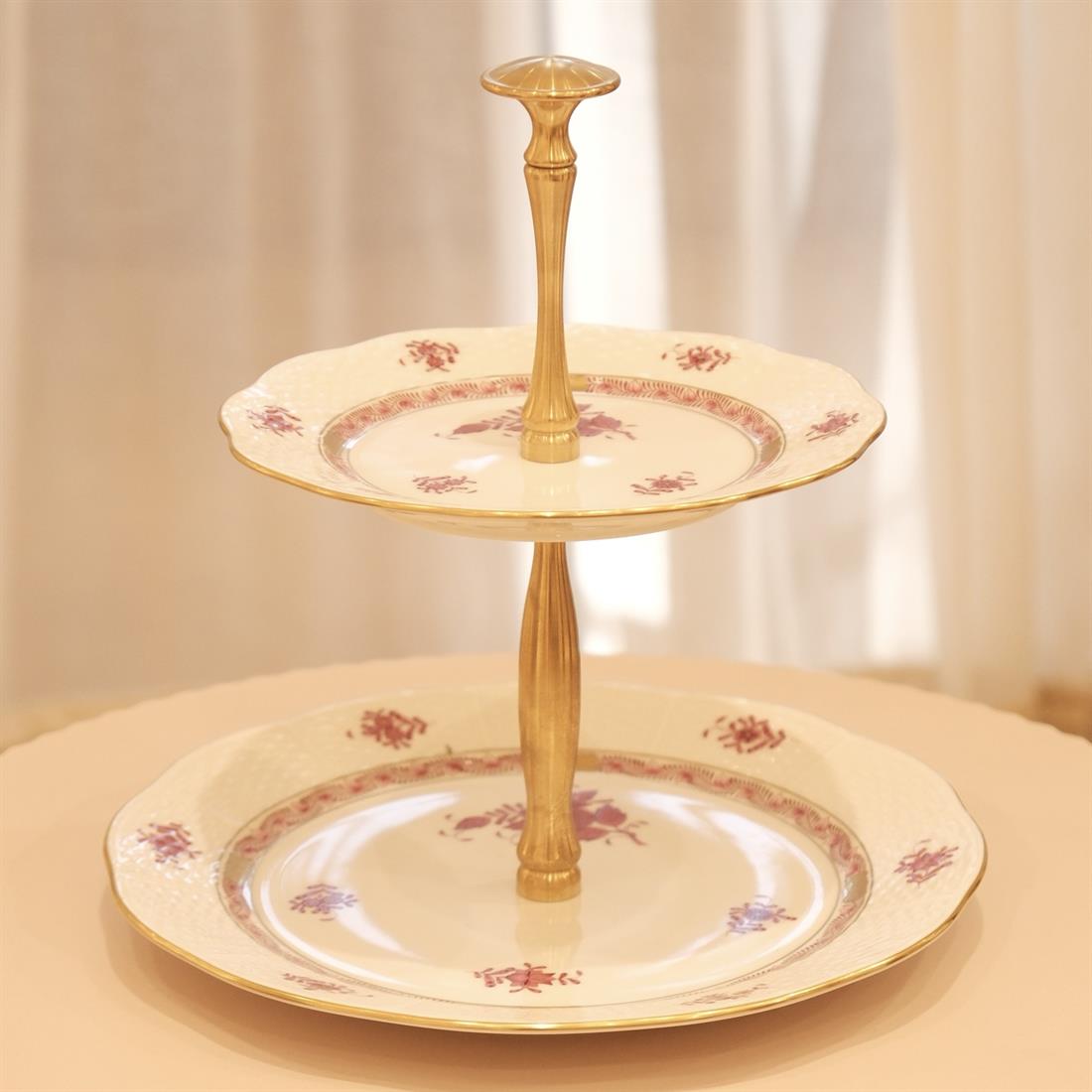 HEREND İki  Katlı Servislik Apponyi Pembe