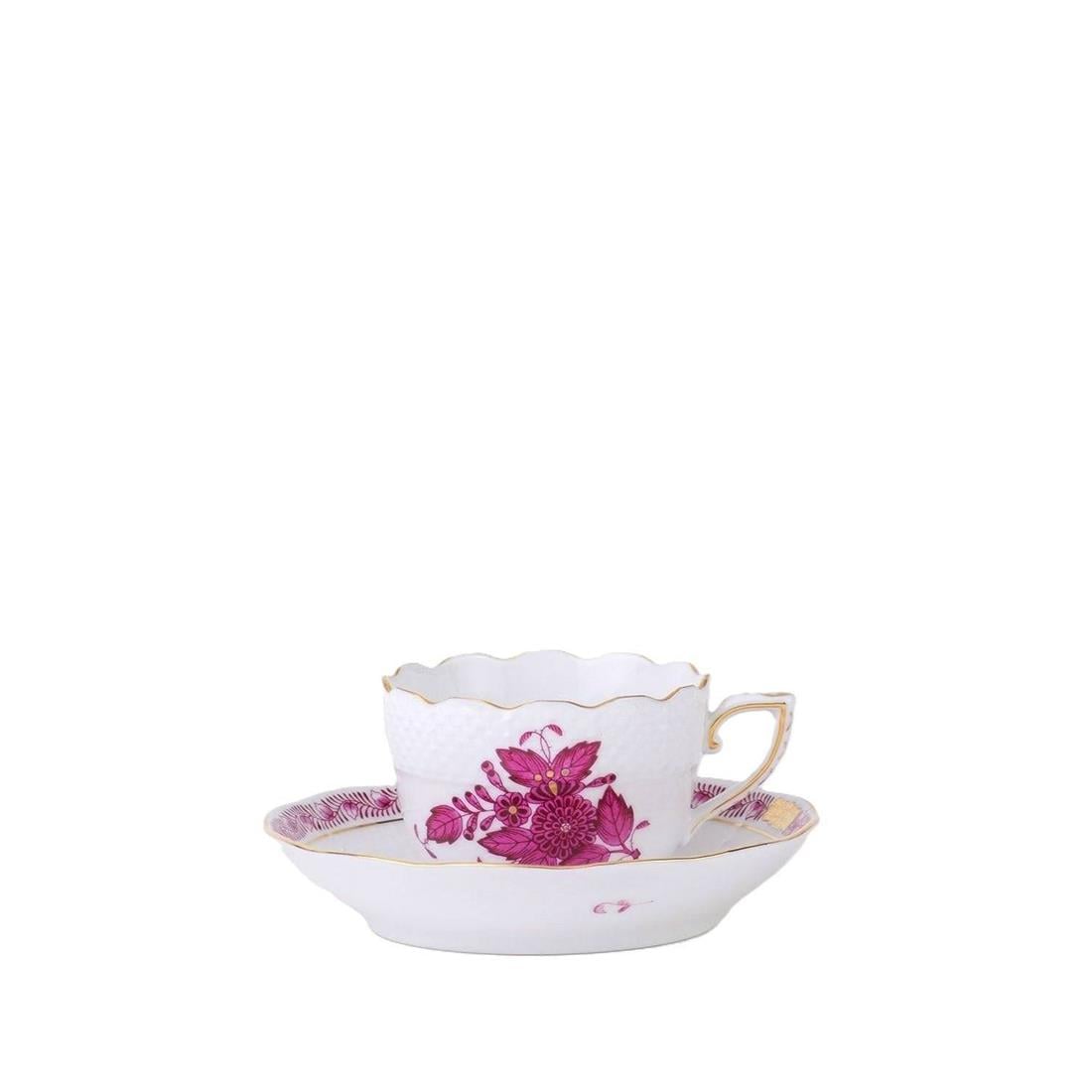 HEREND Kahve Fincanı & Tabağı 110ml Apponyi Pembe