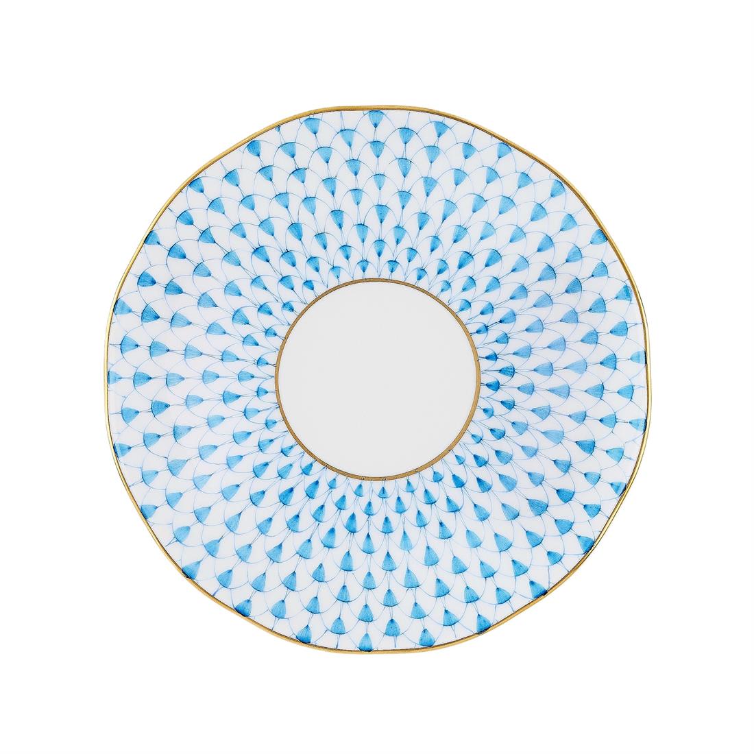 HEREND Kahve Fincanı & Tabağı 110ml Fish Scale Mavi Noktalı