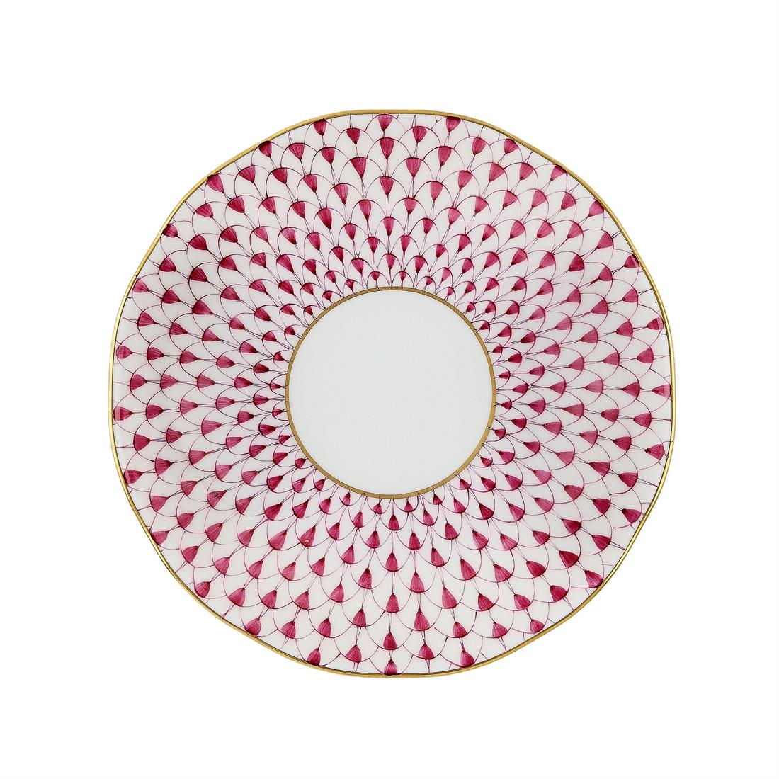 HEREND Kahve Fincanı & Tabağı 110ml Fish Scale Pembe Noktalı