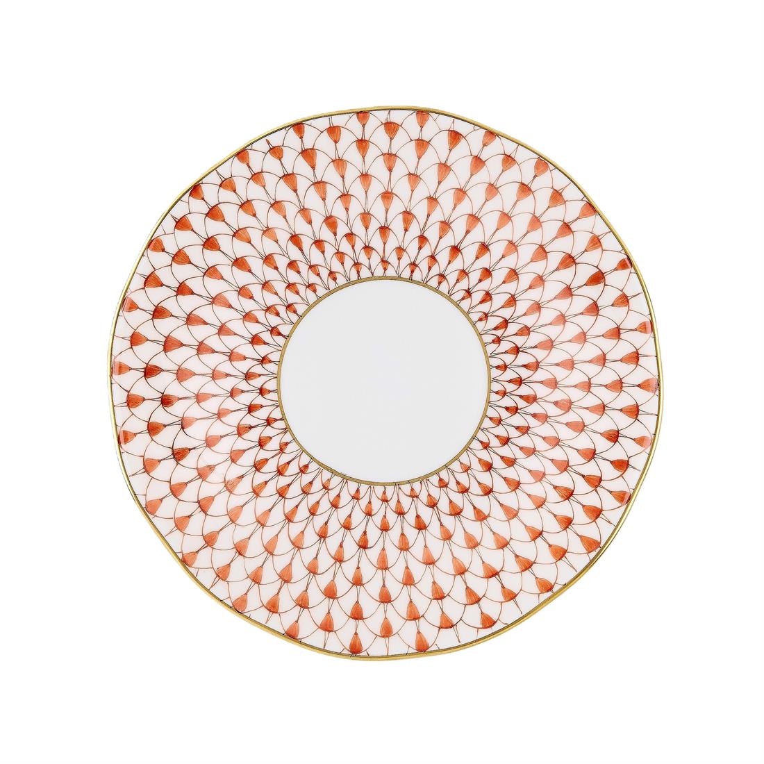HEREND Kahve Fincanı & Tabağı 110ml Fish Scale Kırmızı Noktalı