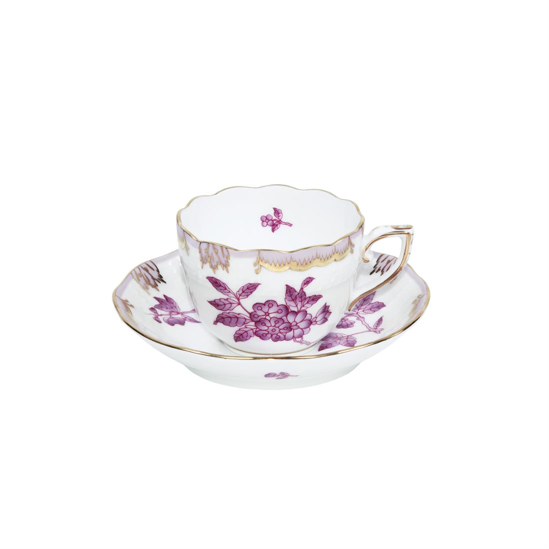 HEREND Kahve Fincanı & Tabağı 110ml Queen Victoria Mor