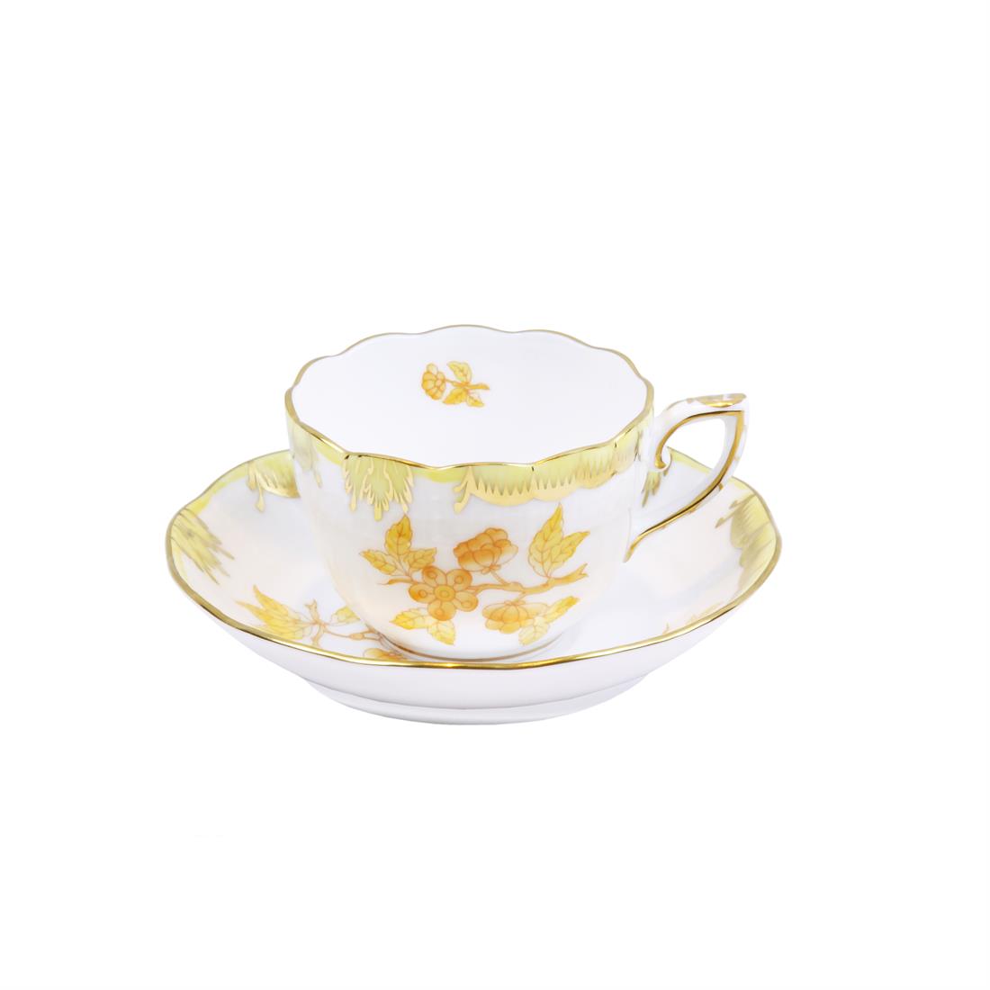 HEREND Kahve Fincanı & Tabağı 110ml Queen Victoria Sarı
