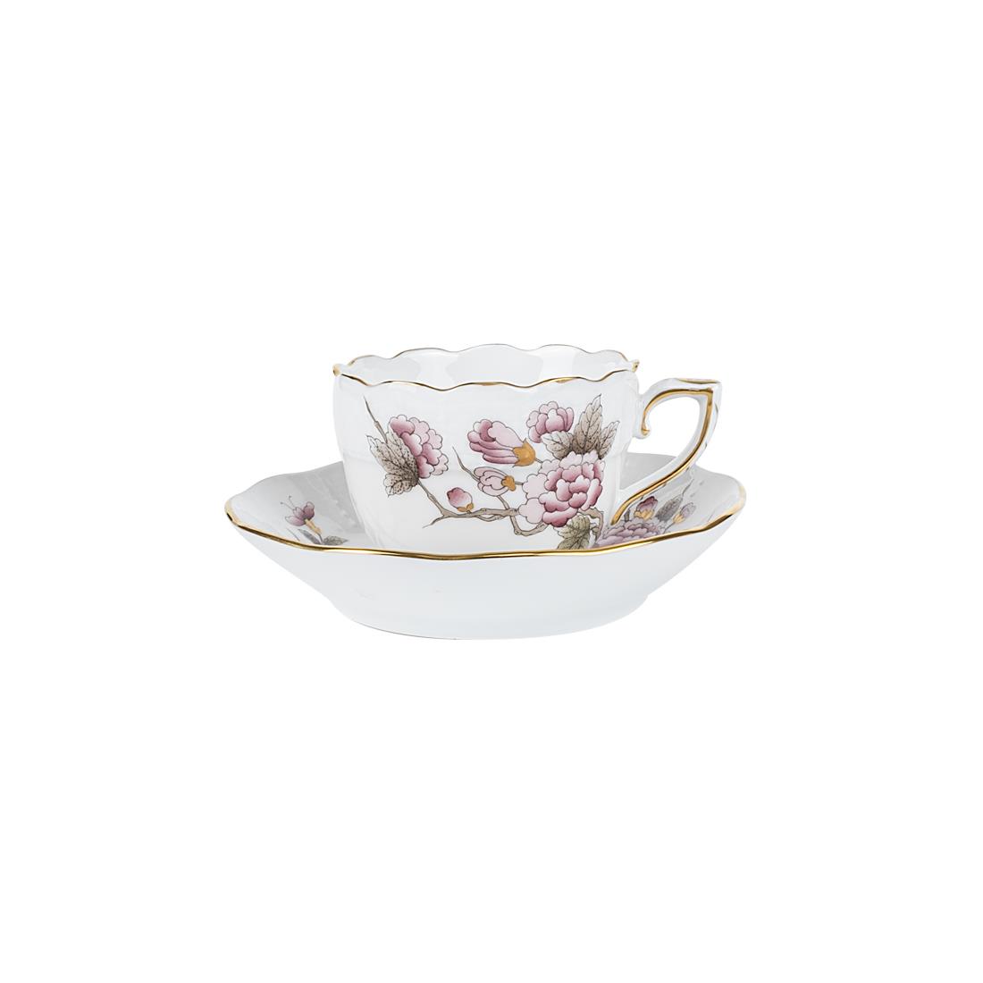 HEREND Kahve Fincanı & Tabağı 110ml Victoria Bordo