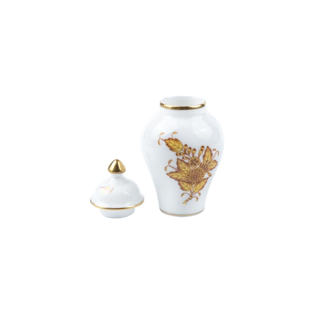 HEREND Mini Cube Vase 9cm Apponyi Yellow
