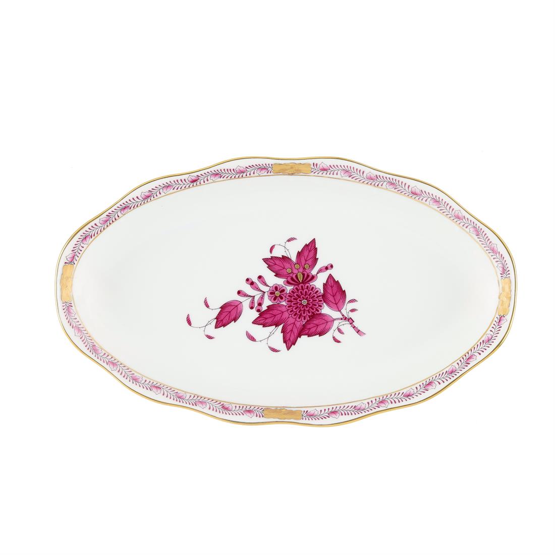 HEREND Oval Servislik Büyük 22cm Apponyi Pembe