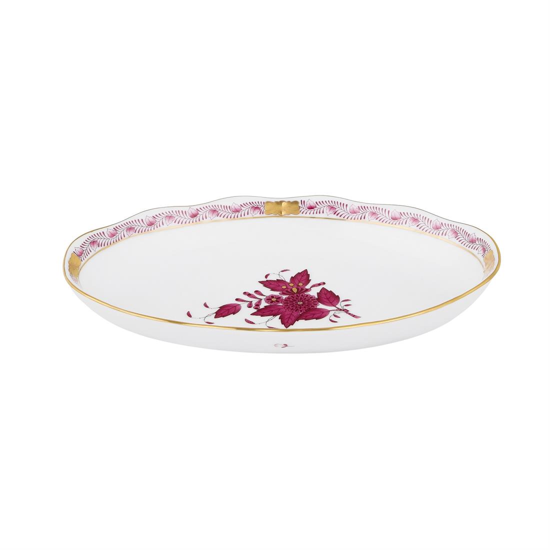HEREND Oval Servislik Büyük 22cm Apponyi Pembe