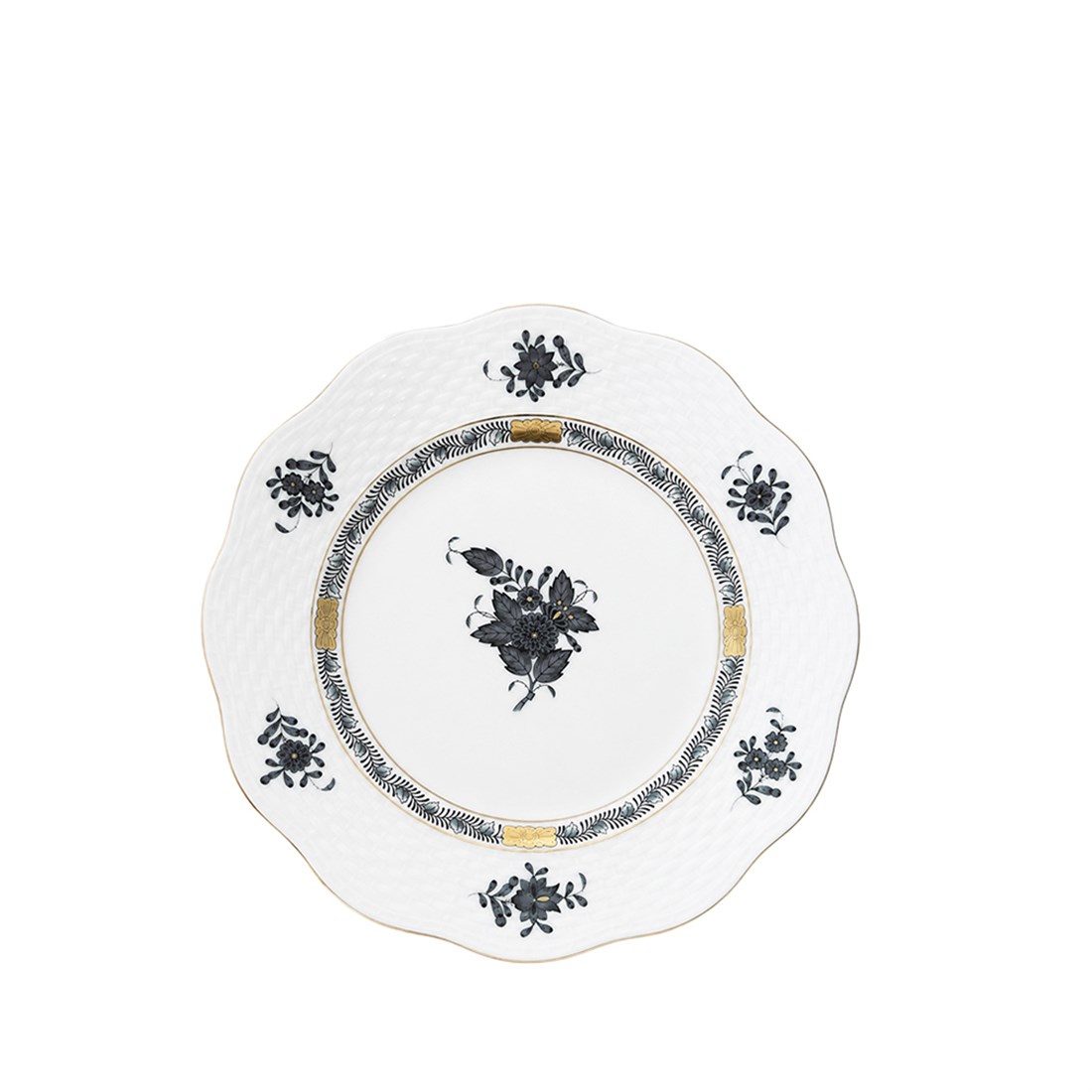 HEREND Dessert Plate 19cm Apponyi Black