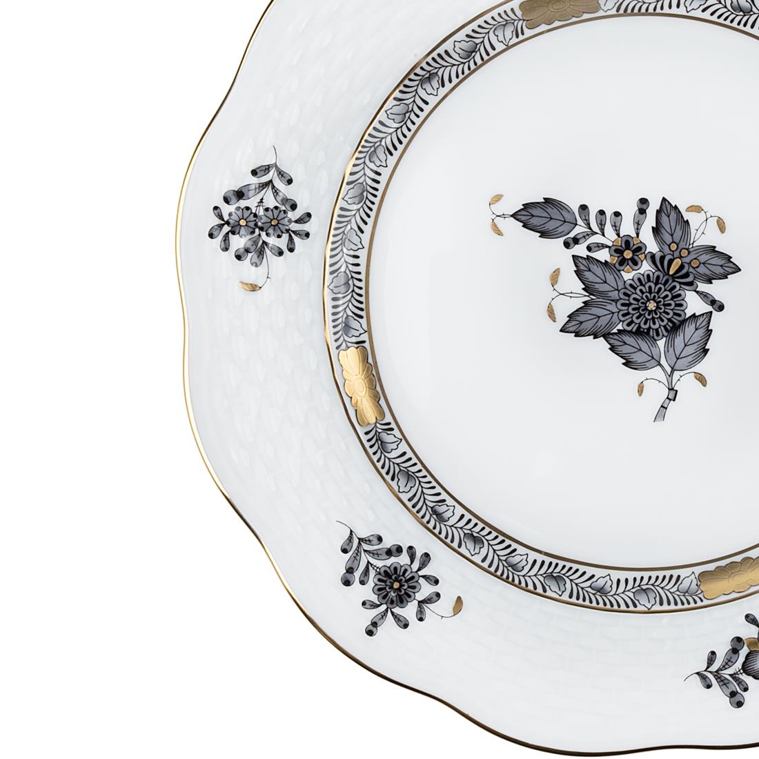 HEREND Pasta Tabağı 19cm Apponyi Siyah