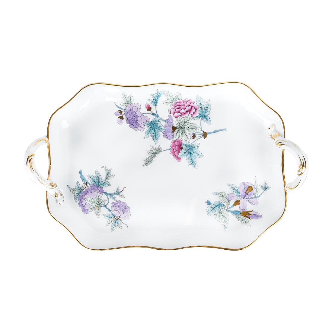 HEREND Tepsi Dikdörtgen 27cm Victoria Lila Turkuaz