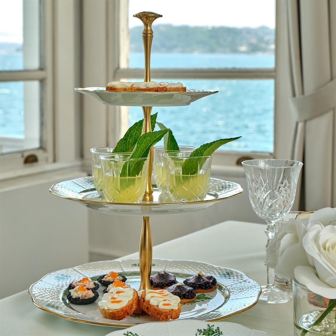 HEREND Üç Katlı Servislik Apponyi Yeşil