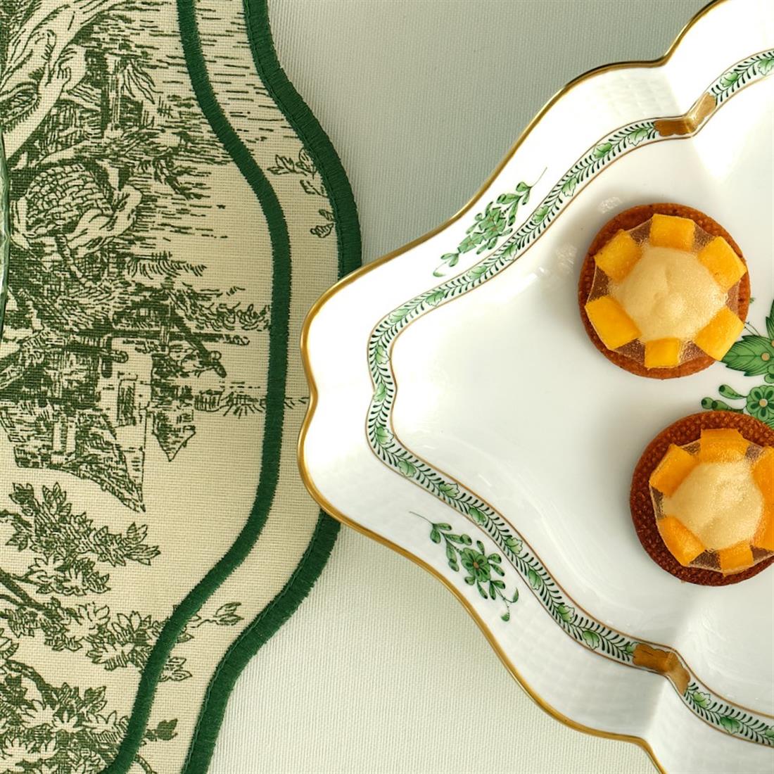 HEREND Üçgen Salata Kasesi Apponyi Yeşil