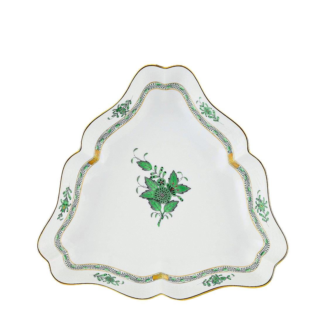 HEREND Üçgen Salata Kasesi Apponyi Yeşil