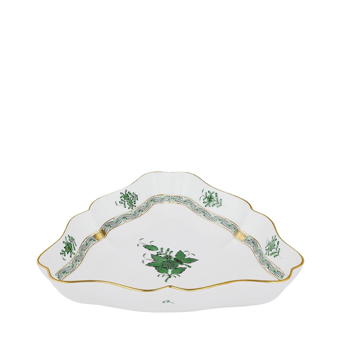 HEREND Üçgen Salata Kasesi Apponyi Yeşil