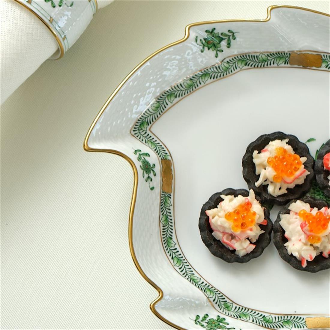 HEREND Yaprak Servislik 24cm Apponyi Yeşil