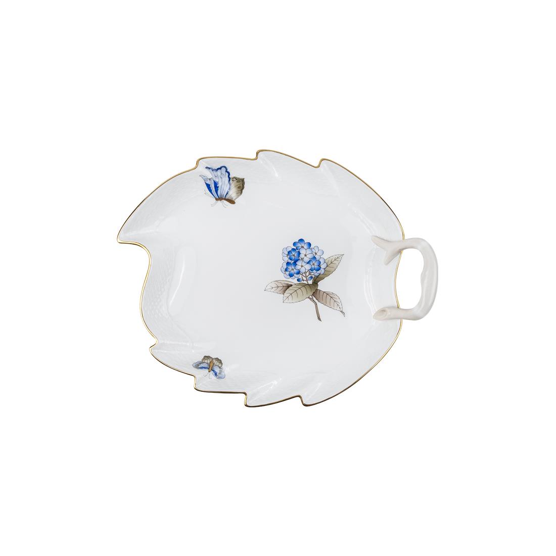 HEREND Yaprak Servislik Büyük Sağ Kulp  Victoria Mavi