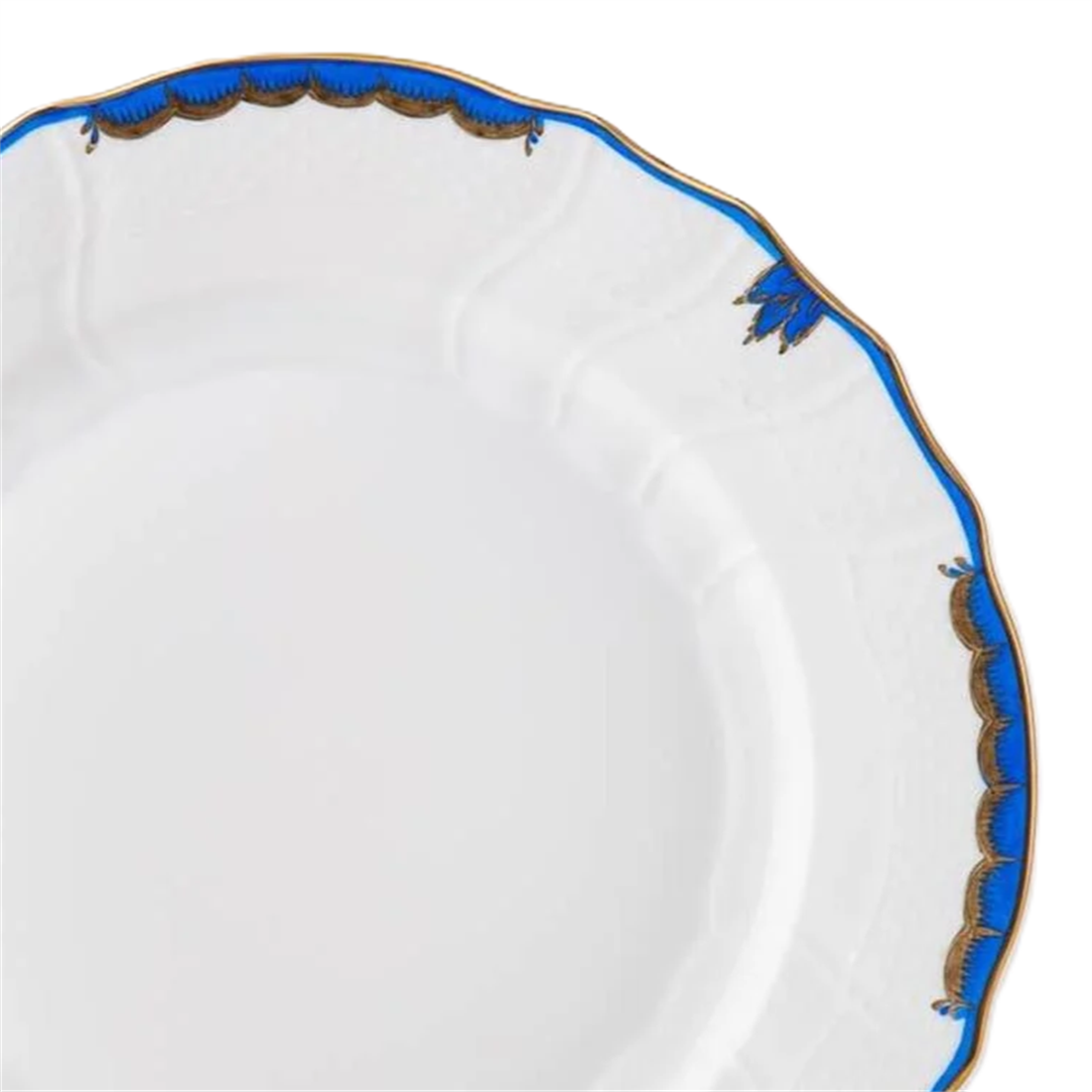 HEREND Yemek Servis Tabağı 25,5cm Prenses Queen Victoria Koyu Mavi Kenar
