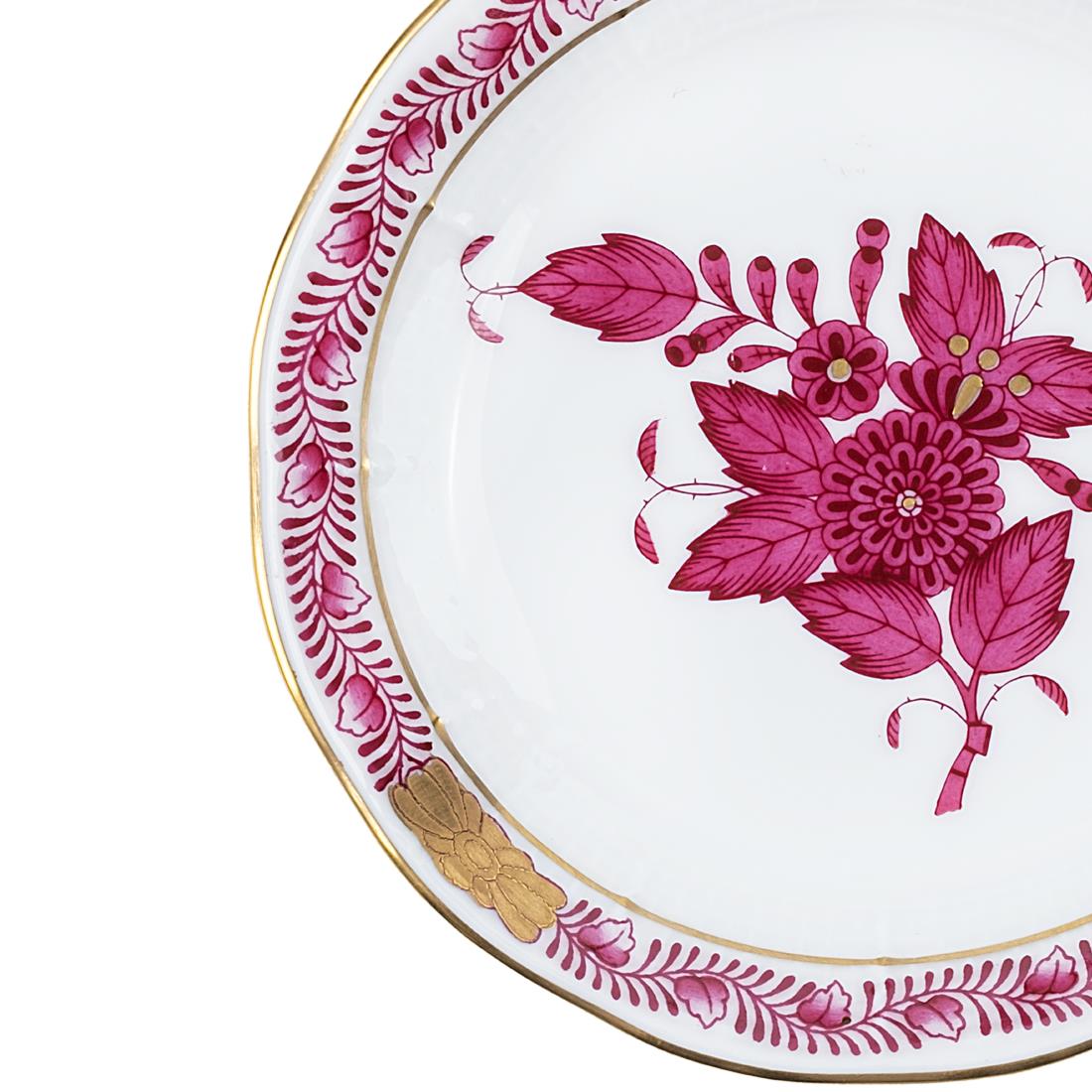 HEREND Round Small Turkish Delight Holder 9,5cm Apponyi Pink