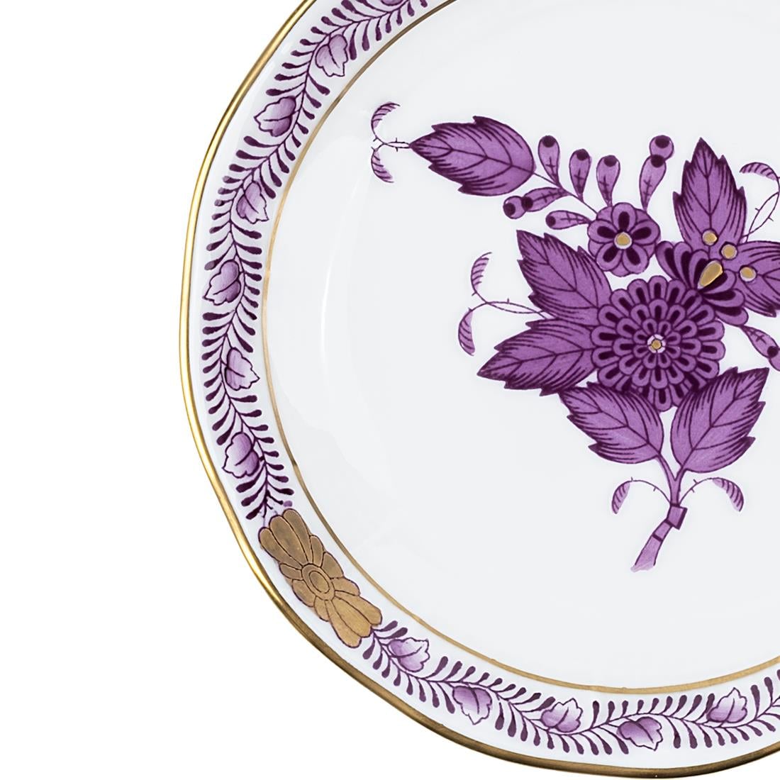 HEREND Yuvarlak Küçük Lokumluk 9,5cm Apponyi Mor