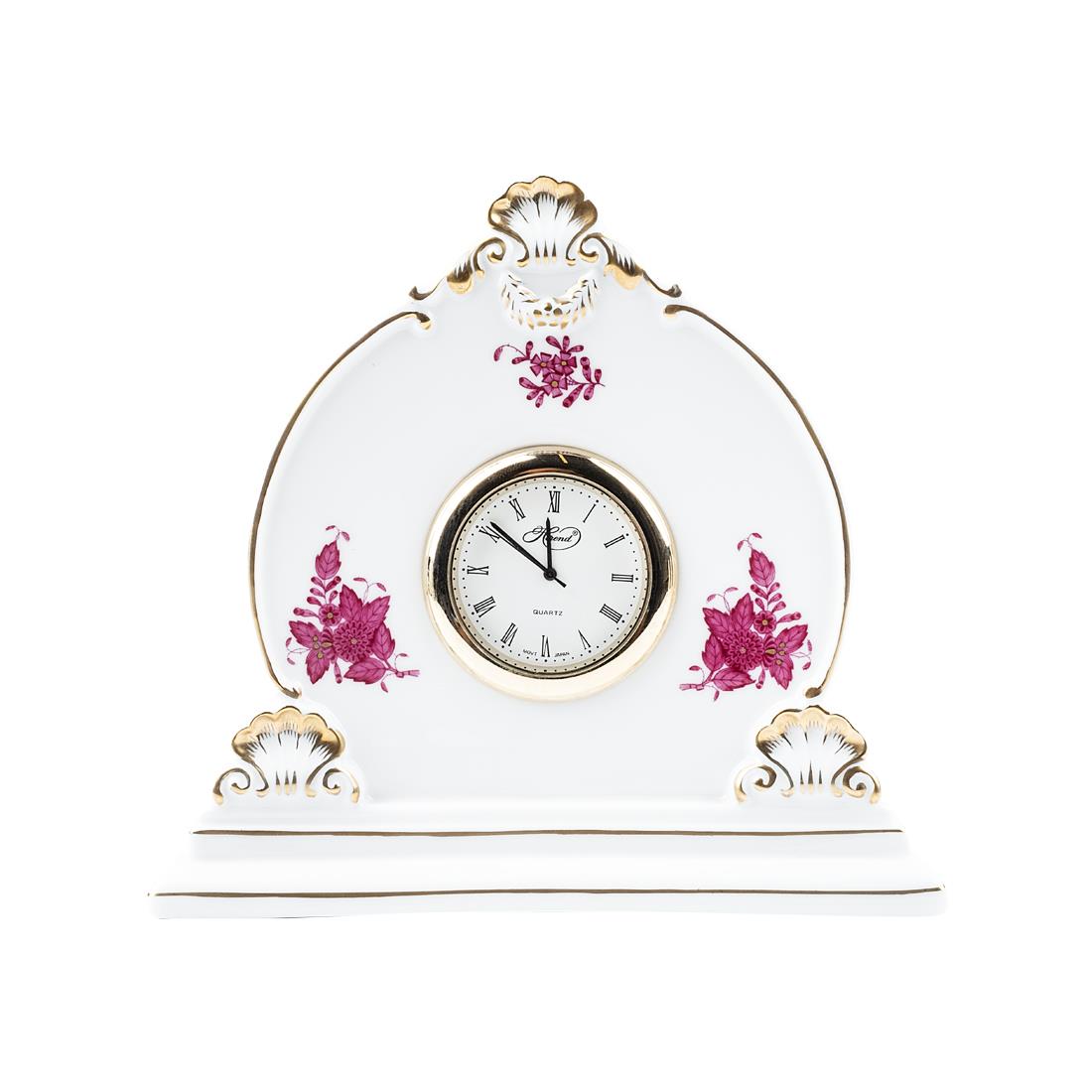 HEREND Yuvarlak Masa Saati 11cm Apponyi Pembe
