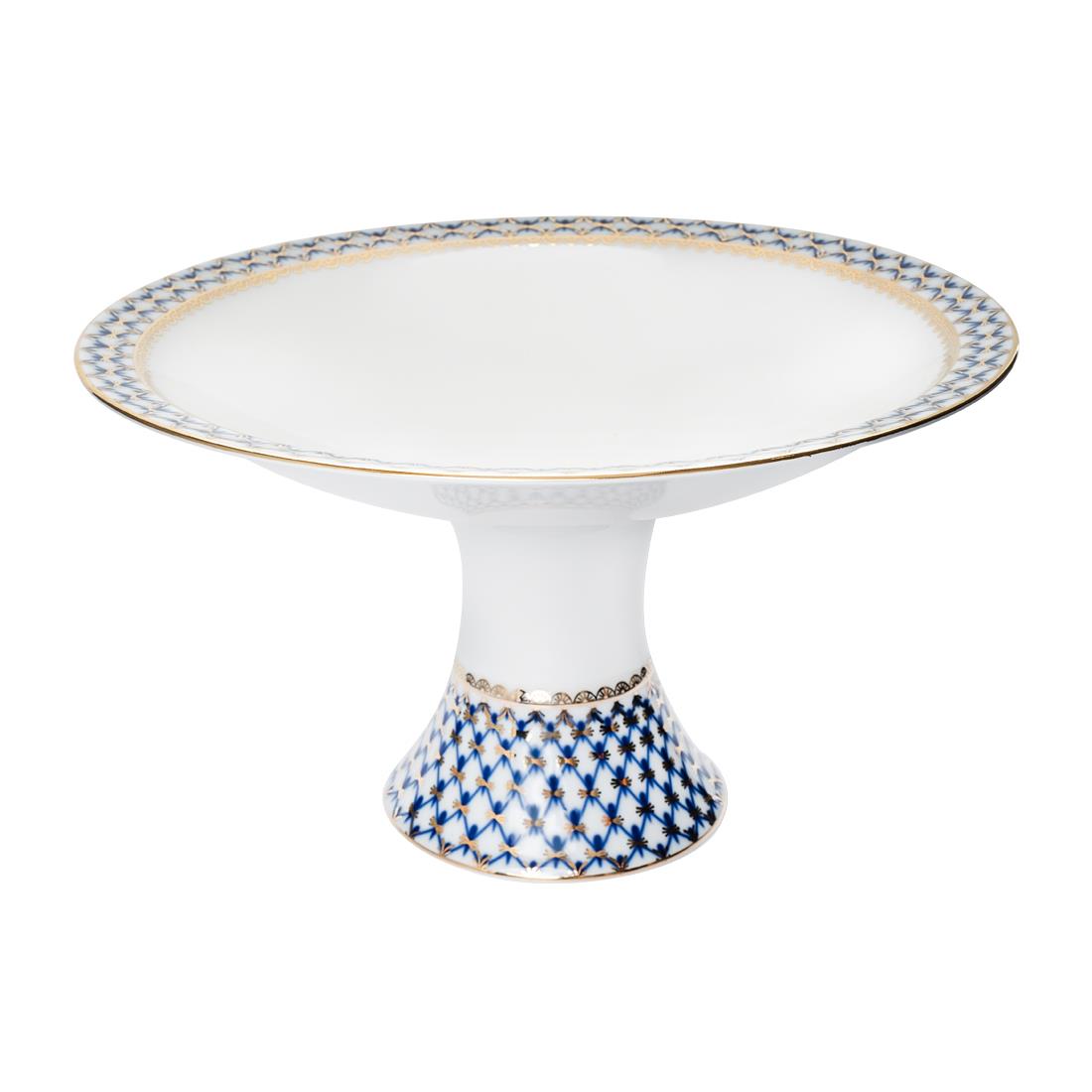 IMPERIAL PORCELAIN Ayaklı Meyvelik Büyük  Cobalt net Mavi