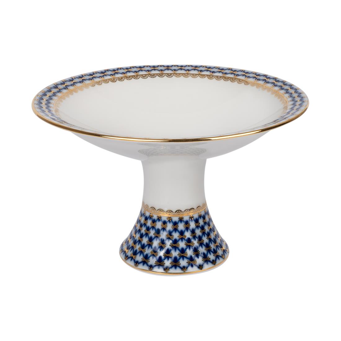 IMPERIAL PORCELAIN Ayaklı Meyvelik Küçük Cobalt net Mavi
