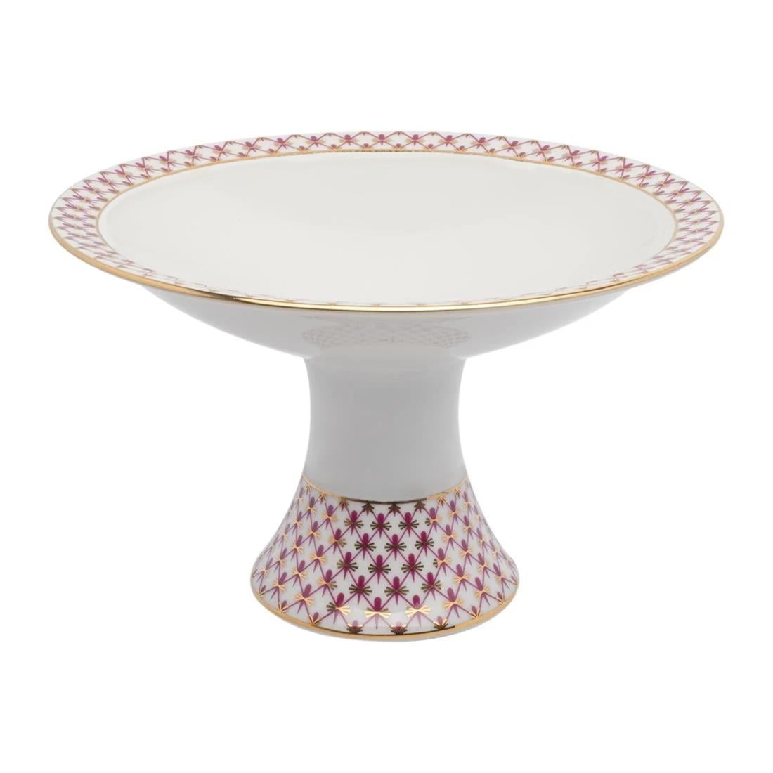 IMPERIAL PORCELAIN Ayaklı Meyvelik Küçük Net-blues Pembe