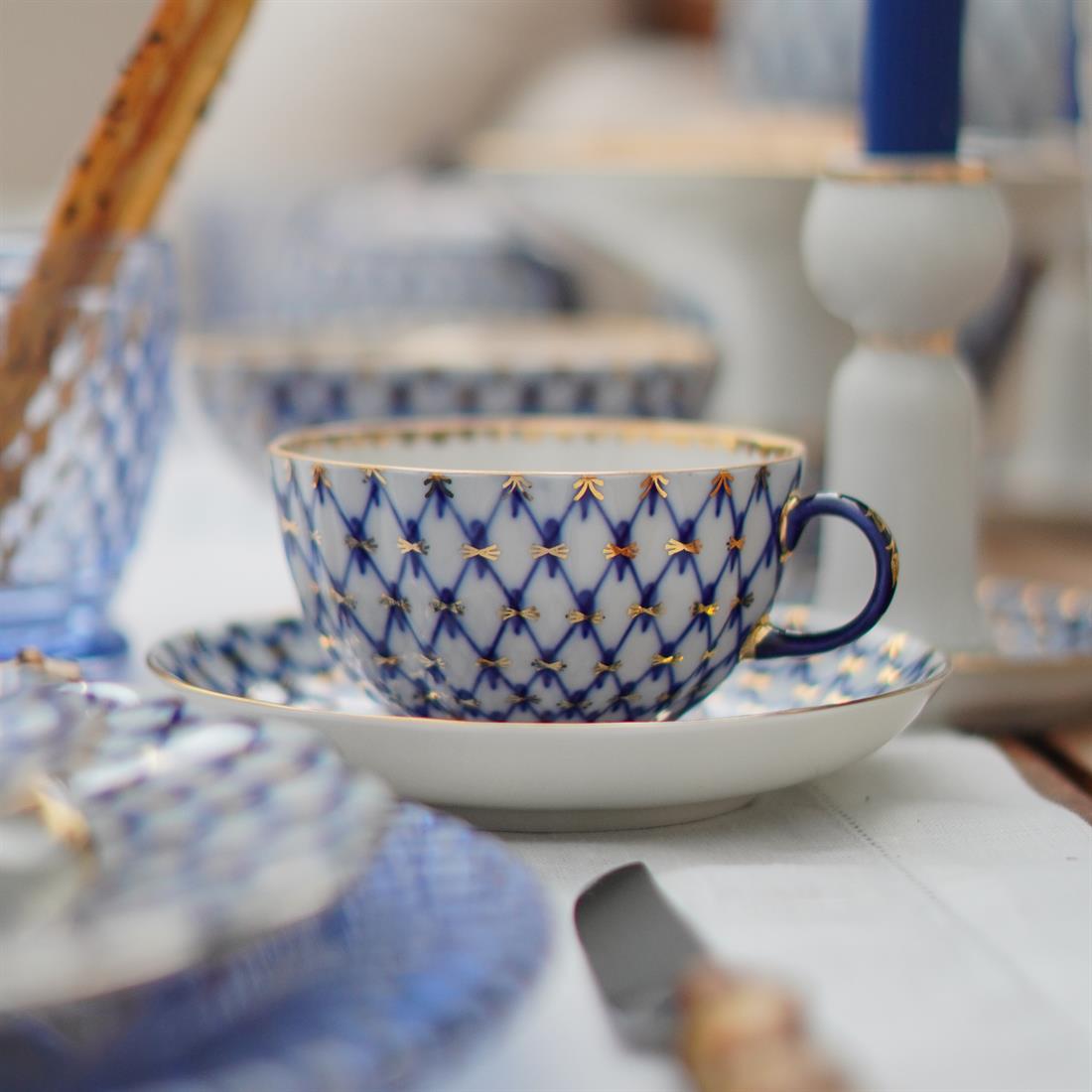 IMPERIAL PORCELAIN Çay Fincanı 250 ml Cobalt net Mavi