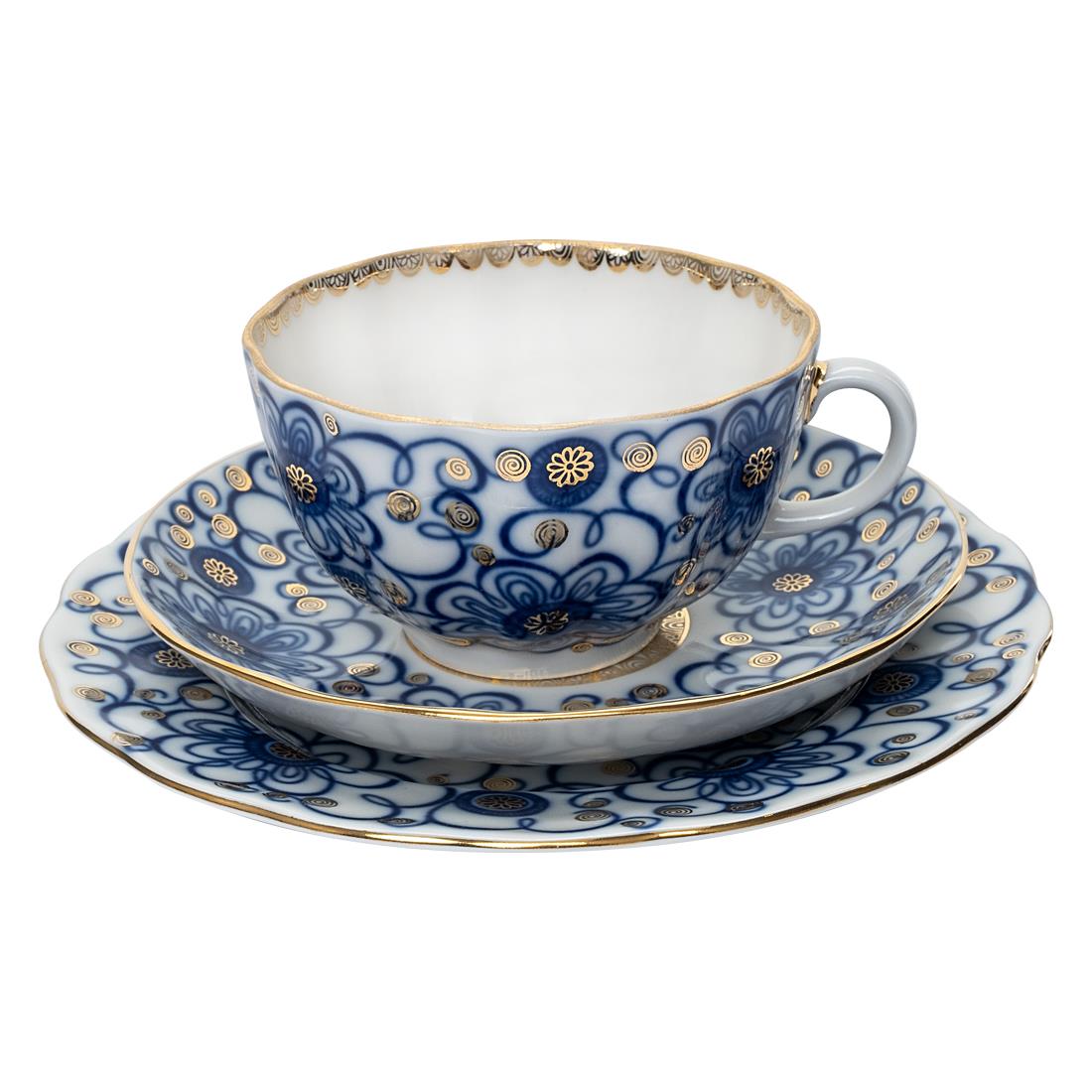 IMPERIAL PORCELAIN Çay Fincanı 250 ml & Pasta Tabağı 18 cm Trio Winding twig