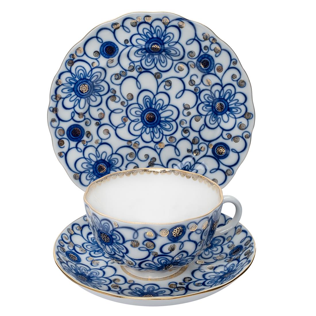 IMPERIAL PORCELAIN Çay Fincanı 250 ml & Pasta Tabağı 18 cm Trio Winding twig