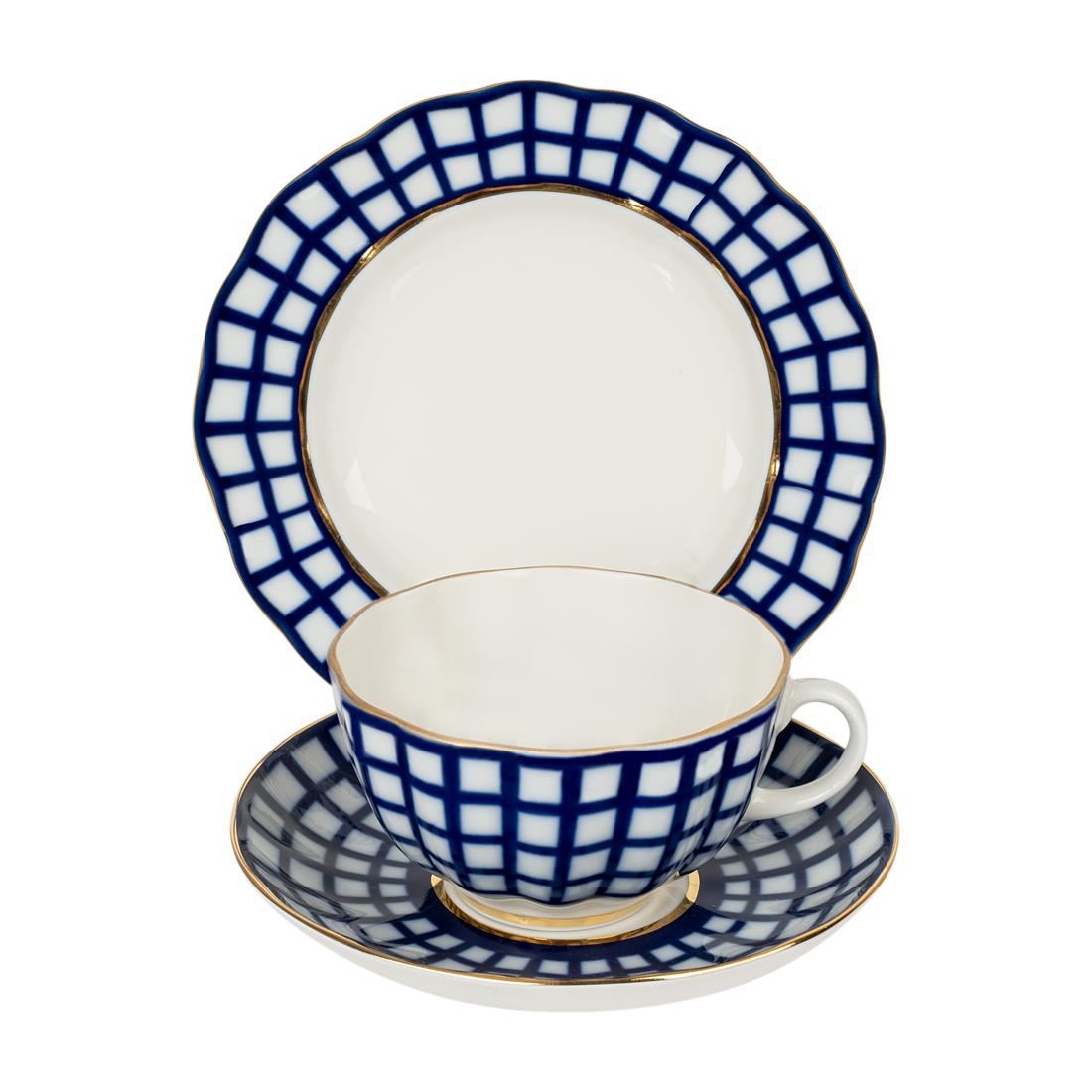 IMPERIAL PORCELAIN Çay Fincanı 250 ml & Pasta Tabağı 18 cm Trio Quattro