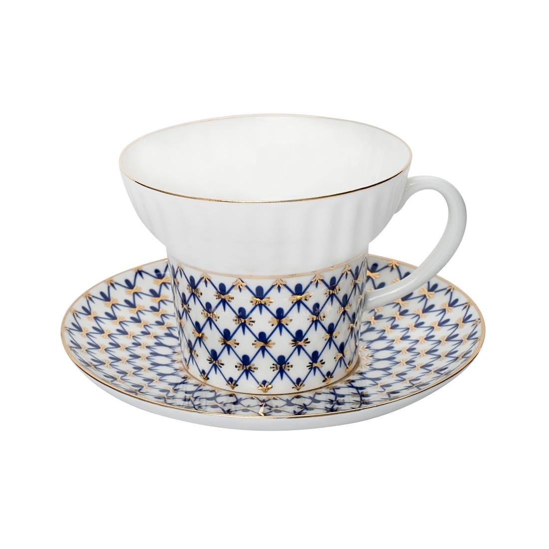 IMPERIAL PORCELAIN Çay Seti 6 kişilik 14 Parça Wave Cobalt Net Mavi
