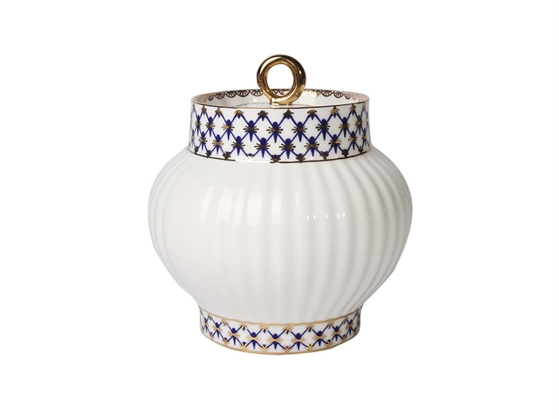IMPERIAL PORCELAIN Çay Seti 6 kişilik 14 Parça Wave Cobalt Net Mavi