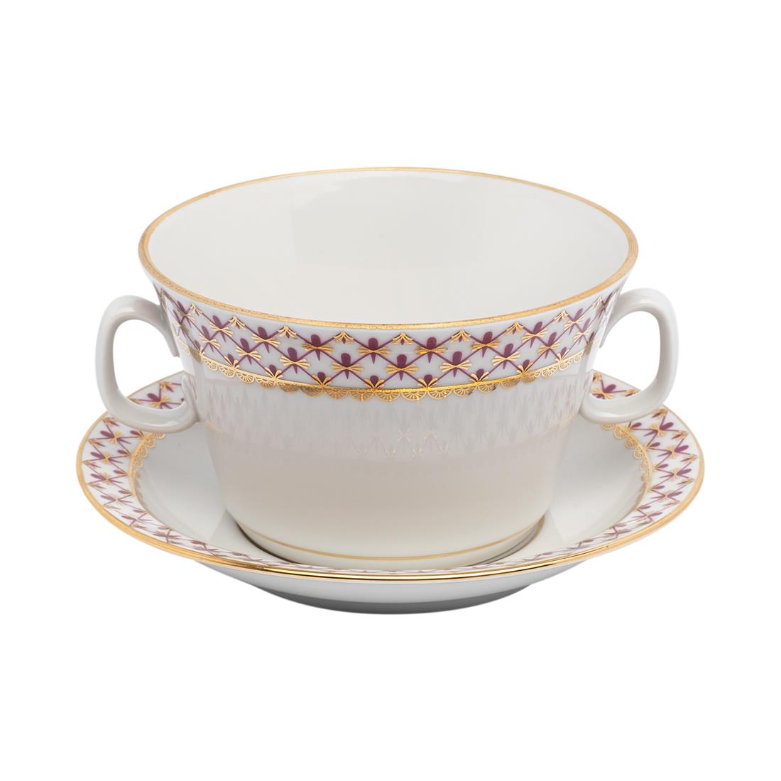 IMPERIAL PORCELAIN Çorba Kasesi Kulplu Net-blues Pembe