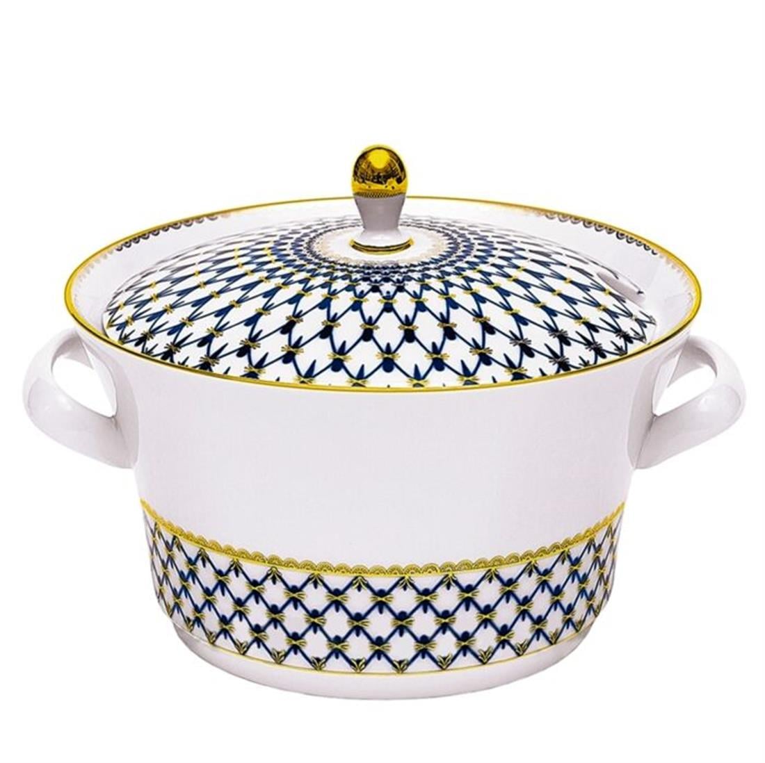 IMPERIAL PORCELAIN Çorba Ve Yemek Sunumluk Cobalt net Mavi