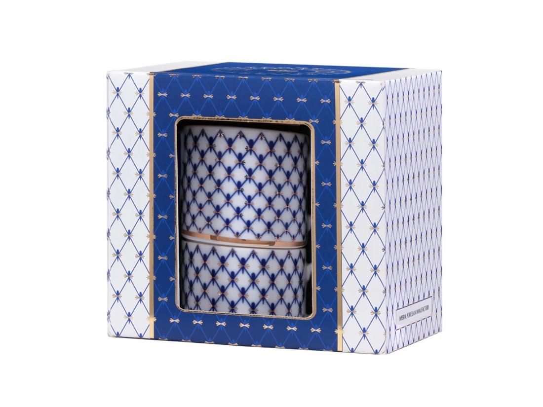 IMPERIAL PORCELAIN Demlik Fincan Takımı Hediye Seti Cobalt net Mavi