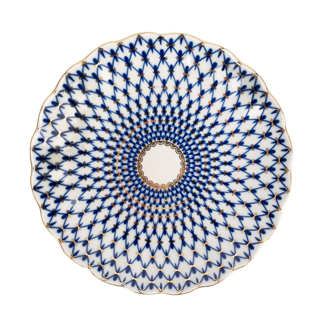 IMPERIAL PORCELAIN Kek Tabağı 23 cm Cobalt net Mavi