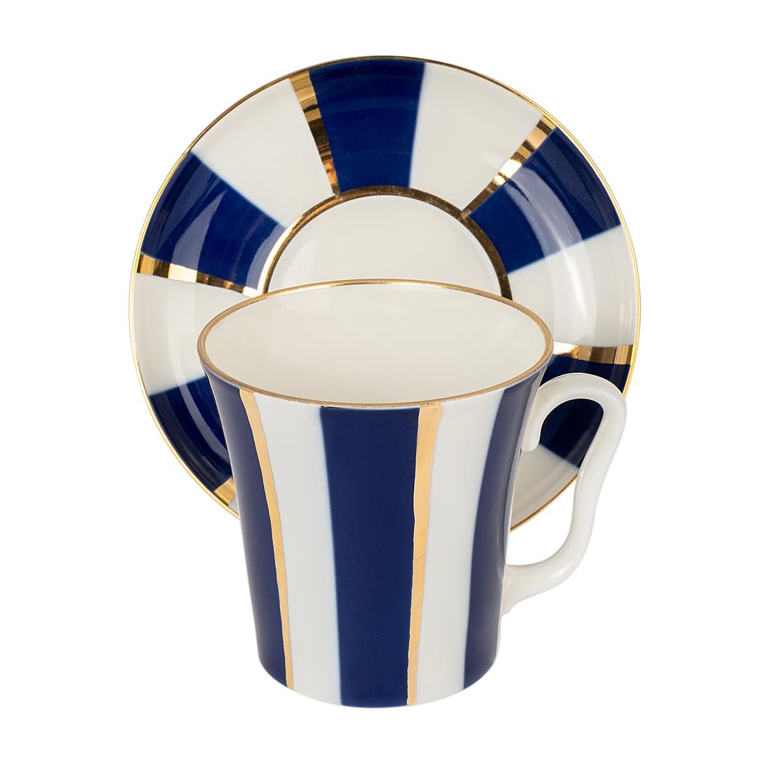 IMPERIAL PORCELAIN Kupa 360 ml Cobalt stripes