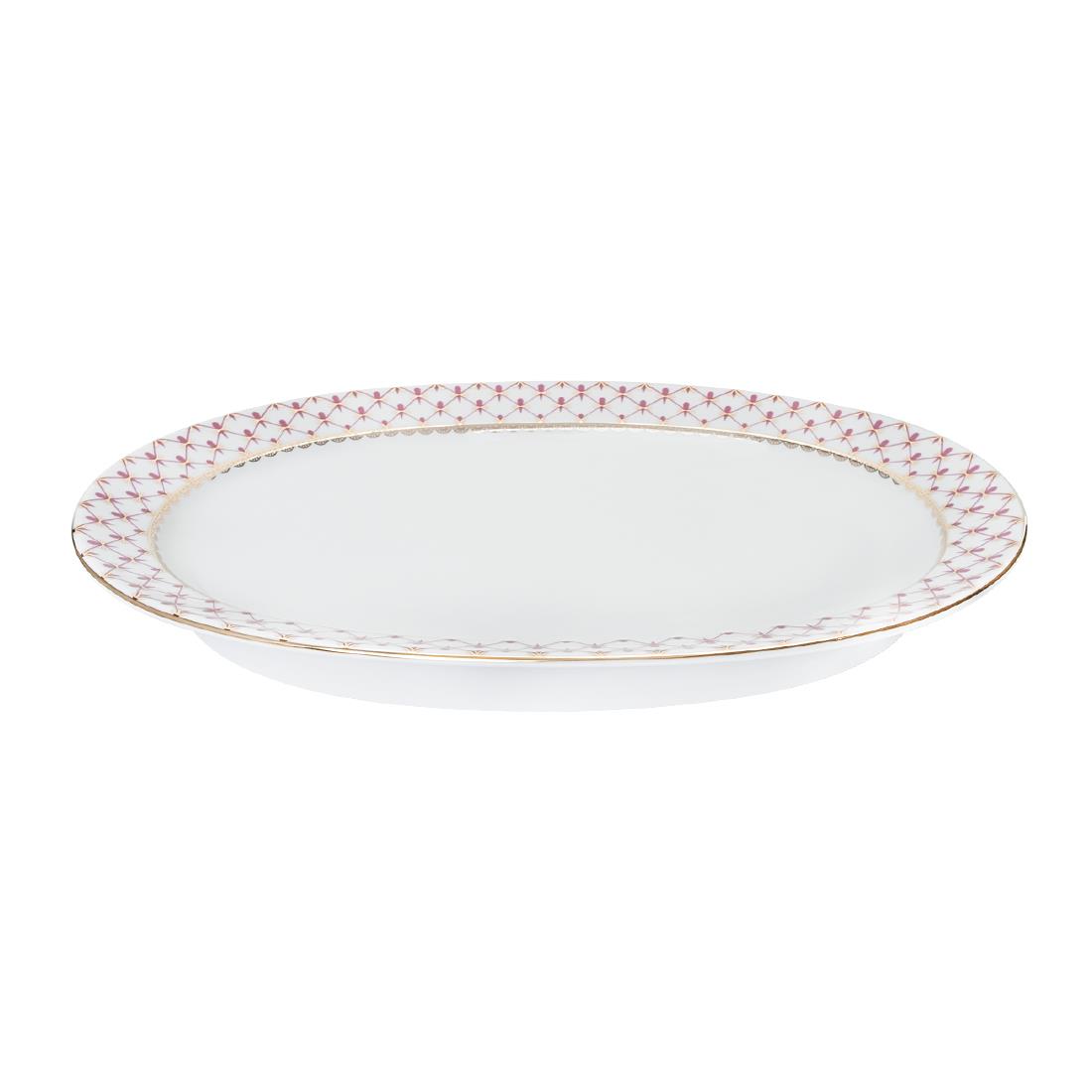 IMPERIAL PORCELAIN Oval Servislik 28cm Net-blues Pembe