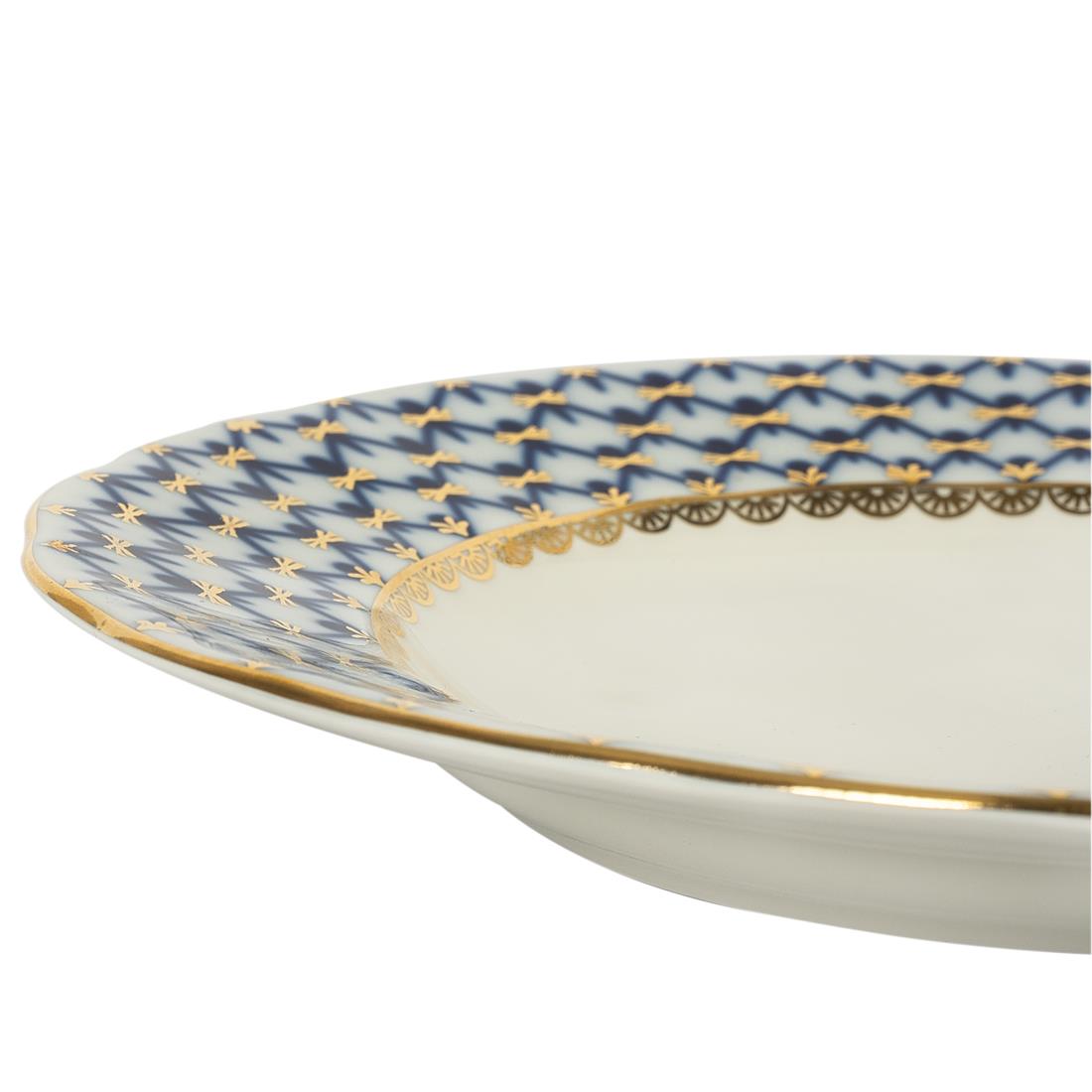 IMPERIAL PORCELAIN Pasta Tabağı 18 cm Cobalt net Mavi